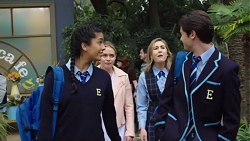 Yashvi Rebecchi, Xanthe Canning, Piper Willis, Ben Kirk in Neighbours Episode 7673