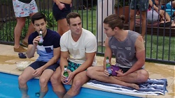 David Tanaka, Aaron Brennan, Tyler Brennan in Neighbours Episode 