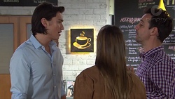 Leo Tanaka, Amy Williams, Nick Petrides in Neighbours Episode 