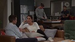 Mark Brennan, Elly Conway, Tyler Brennan, Aaron Brennan in Neighbours Episode 7683