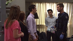 Amy Williams, Terese Willis, Nick Petrides, David Tanaka, Mark Brennan in Neighbours Episode 7685