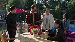 Ben Kirk, Shane Rebecchi, Toadie Rebecchi, Yashvi Rebecchi, Kirsha Rebecchi in Neighbours Episode 7695