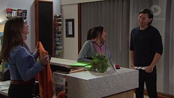 Amy Williams, Mishti Sharma, Leo Tanaka in Neighbours Episode 7696