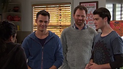 Yashvi Rebecchi, Jack Callahan, Shane Rebecchi, Ben Kirk in Neighbours Episode 7700