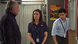 Hamish Roche, Louise McLeod, David Tanaka in Neighbours Episode 7710