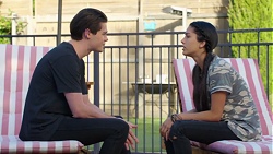 Ben Kirk, Yashvi Rebecchi in Neighbours Episode 7721