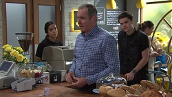 Yashvi Rebecchi, Karl Kennedy, Ben Kirk in Neighbours Episode 